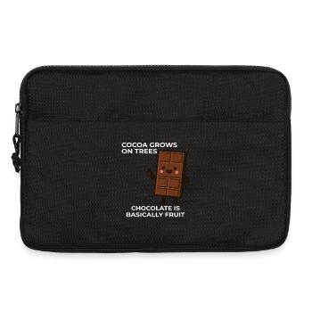 Chocolate is fruit – cocoa humor saying - Laptop bag 13" - black - Front