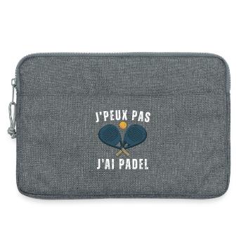 Je peux pas j ai padel - Sacoche pour ordinateur portable 13 pouces - gris chiné - Devant