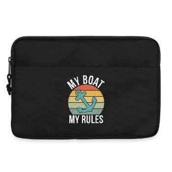 My Boat My Rules Funny Boating Captain Gift - Laptoptasche 13" - Schwarz - Vorne