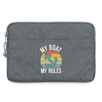 My Boat My Rules Funny Boating Captain Gift - Laptoptasche 13" - Grau meliert - Vorne