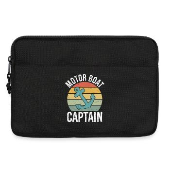 Motor Boat Captain Funny Pontoon Boating Motor - Laptoptasche 13" - Schwarz - Vorne