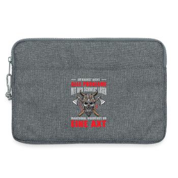 Tenues vikings Valhalla Mythologie nordique - Sacoche pour ordinateur portable 13 pouces - gris chiné - Devant