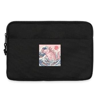 Mignons Kaiju Axolotl dans la vague japonaise - Sacoche pour ordinateur portable 13 pouces - noir - Devant