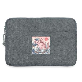 Mignons Kaiju Axolotl dans la vague japonaise - Sacoche pour ordinateur portable 13 pouces - gris chiné - Devant