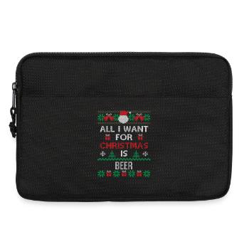 Alles, was ich zu Weihnachten will, ist Bier - Laptoptasche 13" - Schwarz - Vorne