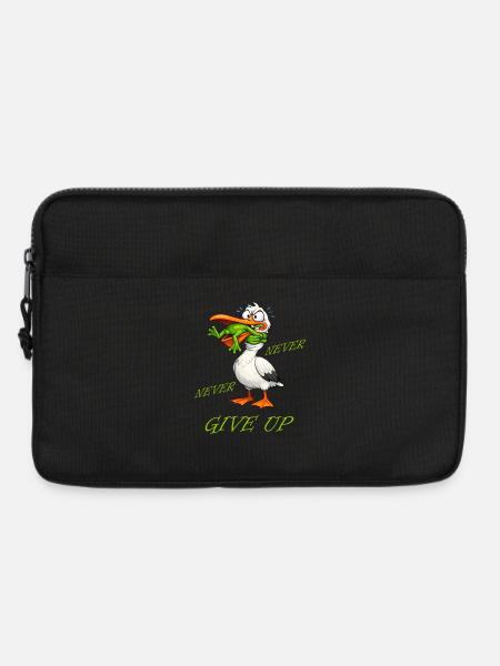 Storch - Never Give Up Frosch - Laptoptasche 13" - Schwarz