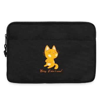 Je m’en fiche, amateur de chats drôle - Sacoche pour ordinateur portable 13 pouces - noir - Devant