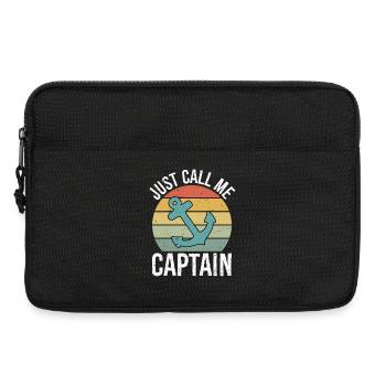 Retro Vintage Boat Just Call Me Captain - Laptoptasche 13" - Schwarz - Vorne