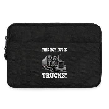 Junge liebt Trucks – Truck-Illustration - Laptoptasche 13" - Schwarz - Vorne