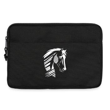 Pferdekopf Silhouette – Starkes Design - Laptoptasche 13" - Schwarz - Vorne