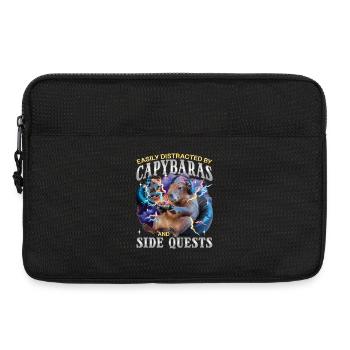 Joueur Drôle de Capybara - Sacoche pour ordinateur portable 13 pouces - noir - Devant
