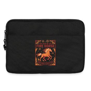 Année de la célébration du cheval de feu du réveillon du Nouvel An 2026 - Sacoche pour ordinateur portable 13 pouces - noir - Devant