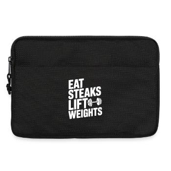 Eat Steaks Lift Weights - Laptop bag 13" - black - Front