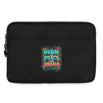 high on peace, low drama flower power - Laptoptasche 13" - Schwarz - Vorne