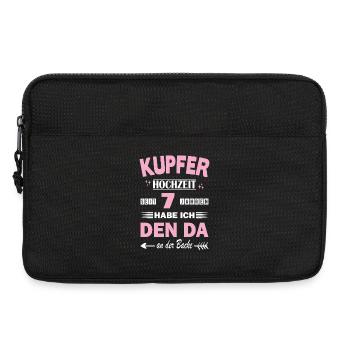 Kupferhochzeit 7 Hochzeitstag Jahrestag Ehefrau - Laptoptasche 13" - Schwarz - Vorne