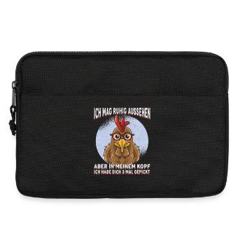 Küken mit Brille Kopfkino Spruch - Laptoptasche 13" - Schwarz - Vorne