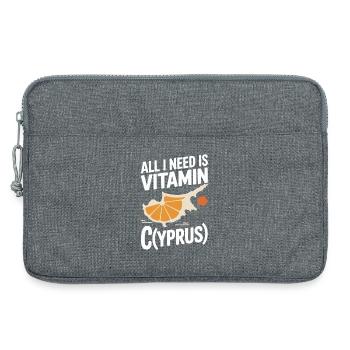 Zypern All I Need Is Vitamin Cyprus Zypern Flagge - Laptoptasche 13" - Grau meliert - Vorne