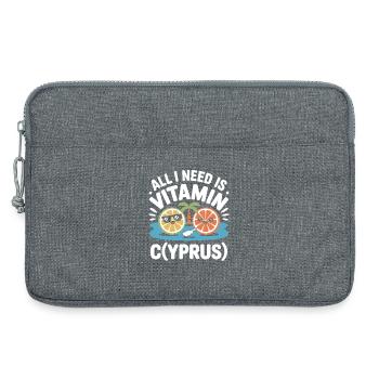 Zypern All I Need Is Vitamin Cyprus Zypern Flagge - Laptoptasche 13" - Grau meliert - Vorne