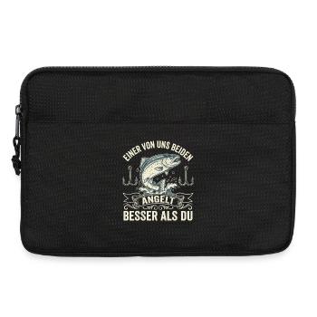 Meilleur mot de pêcheur – Chemise de pêche drôle - Sacoche pour ordinateur portable 13 pouces - noir - Devant