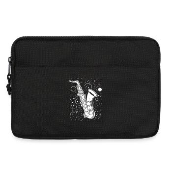 Dessin au saxophone - Sacoche pour ordinateur portable 13 pouces - noir - Devant