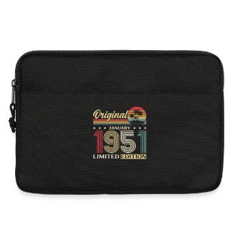 75. Geburtstag Original Januar Jahrgang 1951 - Laptoptasche 13" - Schwarz - Vorne