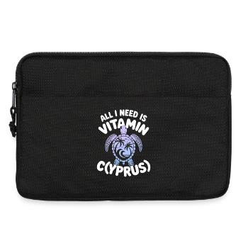 Zypern All I Need Is Vitamin Cyprus Zypern Flagge - Laptoptasche 13" - Schwarz - Vorne