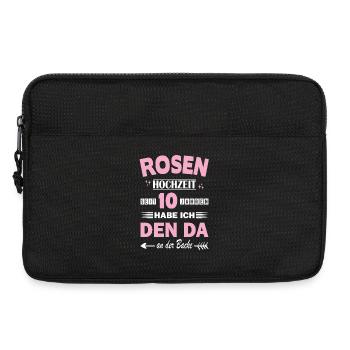 Mariage Rose 10e anniversaire de mariage épouse - Sacoche pour ordinateur portable 13 pouces - noir - Devant