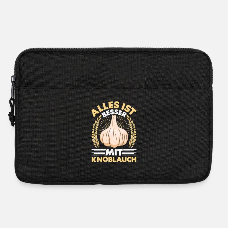 Kochkleidung ALLES IST BESSER MIT KNOBLAUCH - Laptoptasche 13" - Schwarz