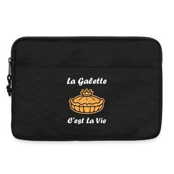Humour galette des rois - Sacoche pour ordinateur portable 13 pouces - noir - Devant