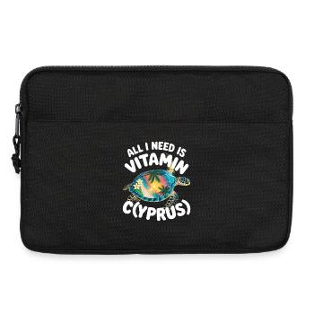 Cyprus All I Need Is Vitamin Cyprus Cyprus Flag - Laptop bag 13" - black - Front