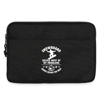 Snowboard solves most of my Problems - Coffee - Laptop bag 13" - black - Front