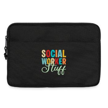 Social Worker Quote Stuff Social Work - Laptop bag 13" - black - Front
