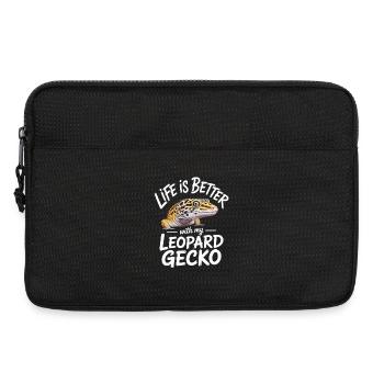 La vie est meilleure avec Leopard Gecko Tee - Sacoche pour ordinateur portable 13 pouces - noir - Devant