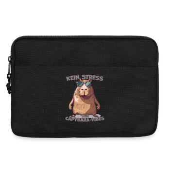 Capybara Spruch Kein Stress Nur Vibes - Laptoptasche 13" - Schwarz - Vorne