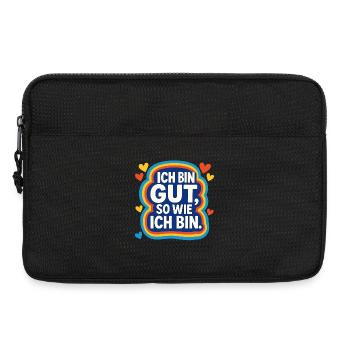 Je suis bon, chemise, Dit l’amour de soi - Sacoche pour ordinateur portable 13 pouces - noir - Devant
