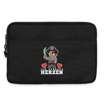 Piraten Kinder - Laptoptasche 13" - Schwarz - Vorne