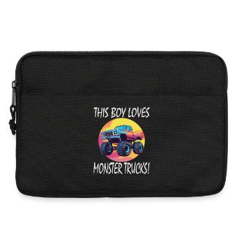 Dieser Junge liebt Monster Trucks - Laptoptasche 13" - Schwarz - Vorne