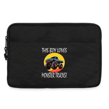 Junge liebt Monster Trucks - Laptoptasche 13" - Schwarz - Vorne