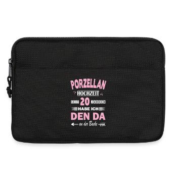 Mariage en porcelaine 20e anniversaire de mariage Anniversaire de mariage - Sacoche pour ordinateur portable 13 pouces - noir - Devant