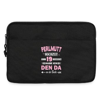 Mariage en nacre, 19e anniversaire de mariage, épouse - Sacoche pour ordinateur portable 13 pouces - noir - Devant