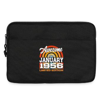 Januar-1956-Jahrgang-geboren-Geburtstag-Retro-- - Laptoptasche 13" - Schwarz - Vorne
