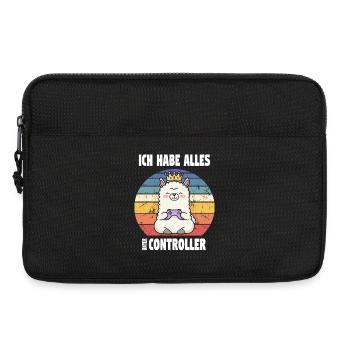 lama playing videogame - Laptoptasche 13" - Schwarz - Vorne