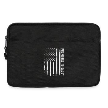 Promoted To Daddy US Flag Proud Dad - Laptop bag 13" - black - Front