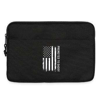 Promoted To Daddy US Flag Proud Dad - Laptop bag 13" - black - Front