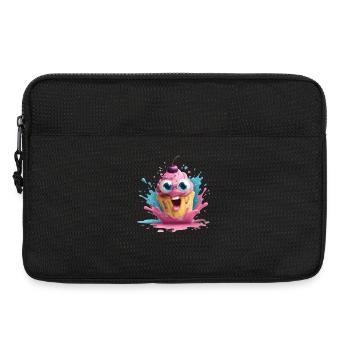 Colorful cupcake with face - Laptop bag 13" - black - Front