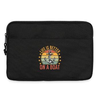 La vie de bateau de voile drôle est meilleure - Sacoche pour ordinateur portable 13 pouces - noir - Devant