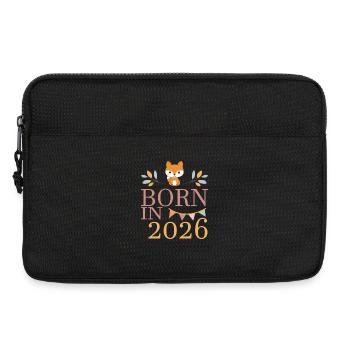 Bébé né en 2026 Né en 2026 Mignon renard - Sacoche pour ordinateur portable 13 pouces - noir - Devant