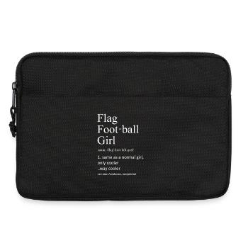 Définition de la fille de football drapeau Athlète sportive drôle - Sacoche pour ordinateur portable 13 pouces - noir - Devant