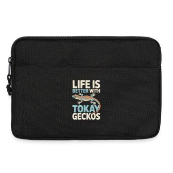 Life Is Better With Tokay Geckos - Laptop bag 13" - black - Front