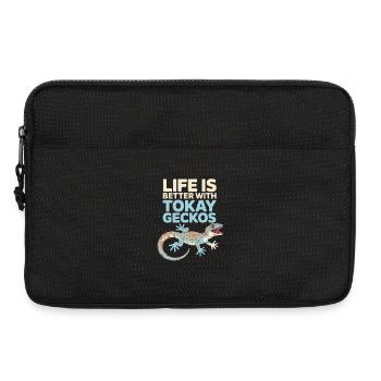 Life Is Better With Tokay Geckos - Laptop bag 13" - black - Front